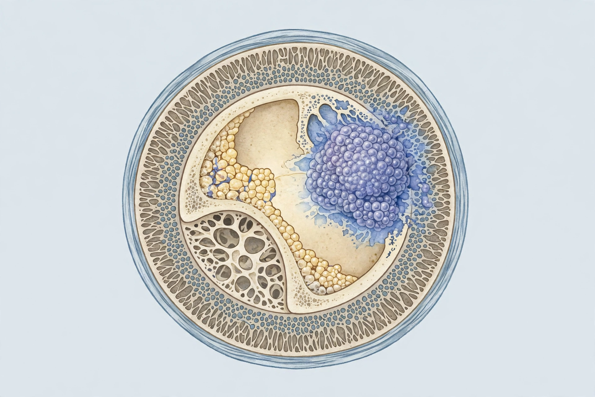 Ewing sarcoma — medical illustration of a rare bone cancer affecting the Ladera Ranch children