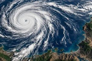 Hurricane Polo 2026 storm satellite view over the Pacific Ocean