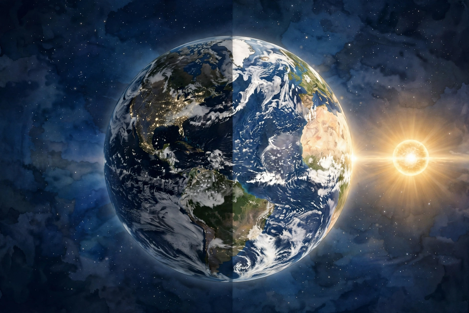 Autumn equinox 2026 explained — diagram of Earth at the September equinox with the Sun crossing the celestial equator