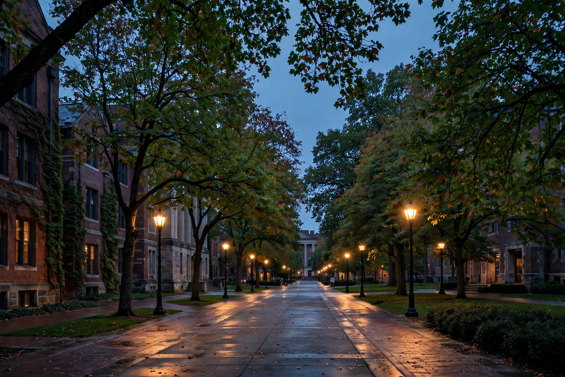 College campus at dusk — Ole Miss student safety and substance awareness