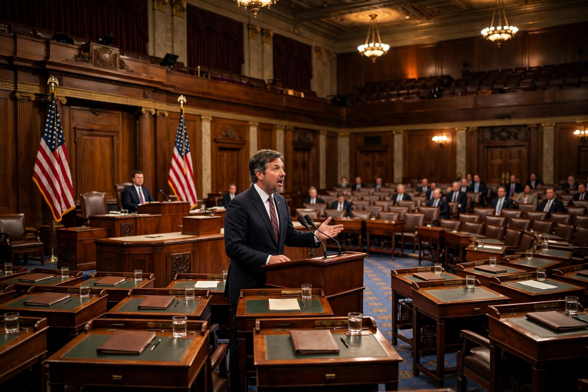 US Senate chamber during floor debate over the data center electricity bill