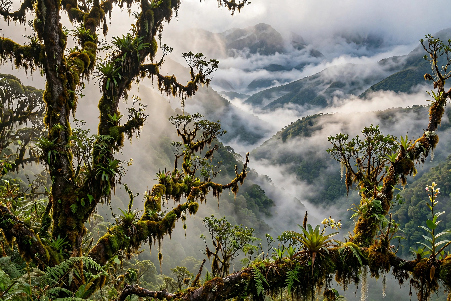 Misty Yungas cloud forest in Bolivia, natural habitat of the newly discovered tilcayo tiger cat species